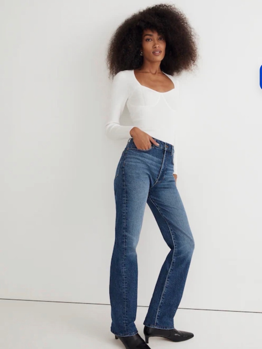 MADEWELL 90'S Straight High Rise  Dark Wash Comfort Stretch Jeans Sz 25